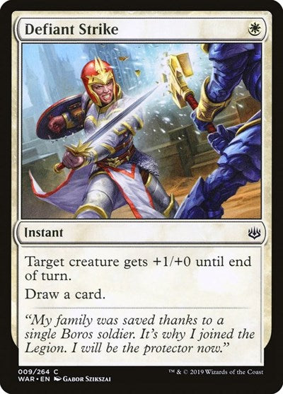 Defiant Strike (WAR) #9 Common (Heavily Played) War of the Spark Magic: 2019