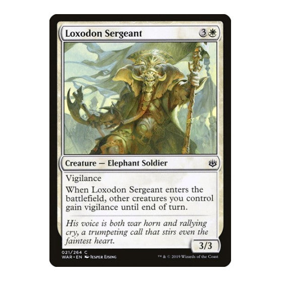 Loxodon Sergeant (WAR) #21 Common (Lightly Played) War of the Spark Magic: The Gathering: 2019