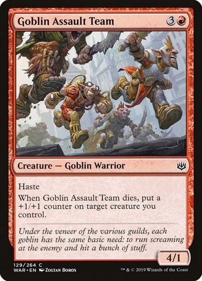 Goblin Assault Team (WAR) #129 Common (Lightly Played) War of the Spark Magic: The Gathering: 2019