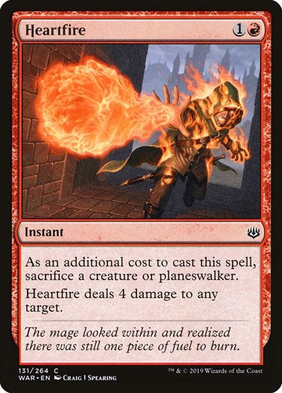 Heartfire (WAR) #131 Common (Moderately Played) War of the Spark Magic: The Gathering: 2019