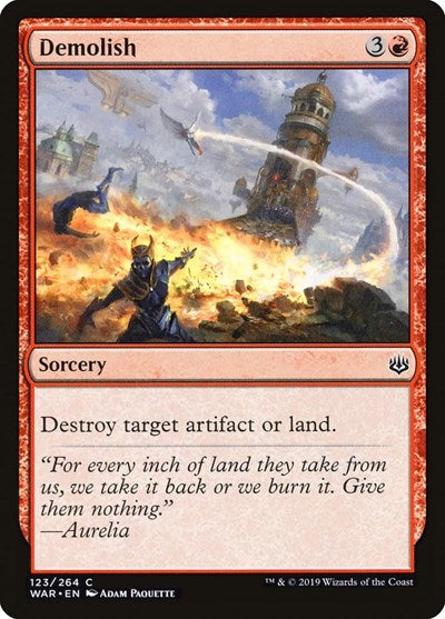 Demolish (WAR) #123 Common (Lightly Played) War of the Spark Magic: The Gathering: 2019