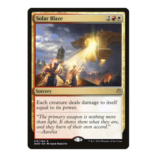 Solar Blaze (WAR) #216 Rare (Near Mint) War of the Spark Magic: The Gathering: 2019