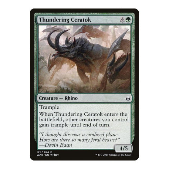Thundering Ceratok (WAR) #179 Common (Moderately Played) War of the Spark Magic: The Gathering: 2019
