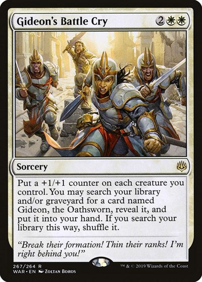 Gideons Battle Cry (WAR) #267 Rare (Near Mint) War of the Spark Magic: The Gathering: 2019