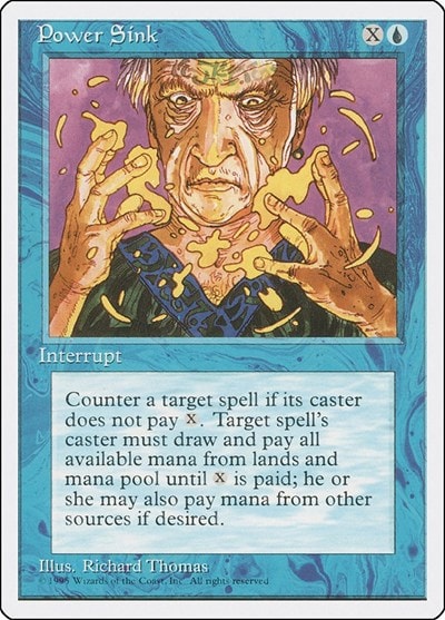 Power Sink (4ED) #93 Common (Moderately Played) Fourth Edition Magic: The Gathering: 1995