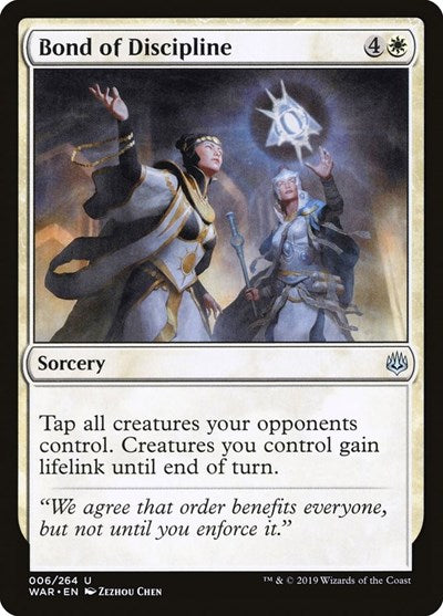 Bond of Discipline (WAR) #6 Uncommon (Lightly Played) War of the Spark Magic: The Gathering: 2019