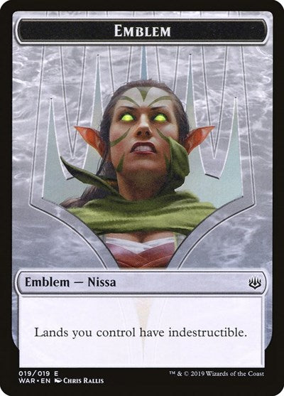 Emblem Nissa Who Shakes the World (WAR) #19 T (Near Mint) War of the Spark Magic: The Gathering: 2019