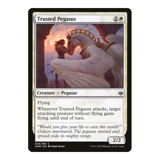 Trusted Pegasus (WAR) #36 Common (Lightly Played) War of the Spark Magic: The Gathering: 2019