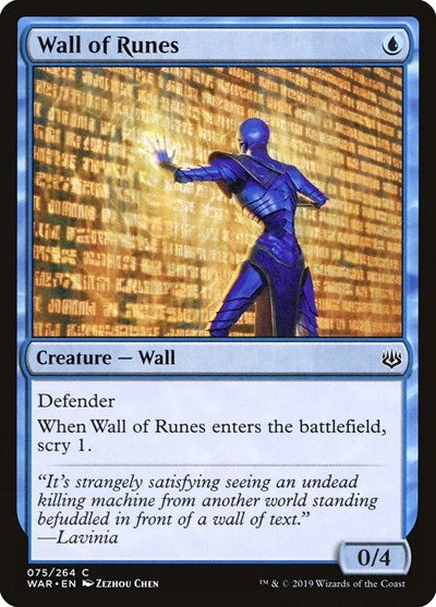 Wall of Runes (WAR) #75 Common (Lightly Played) War of the Spark Magic: The Gathering: 2019