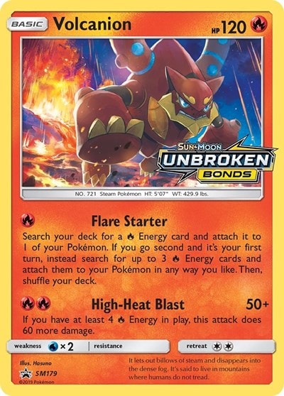 Volcanion - SM179 (Prerelease) (SMP) #SM179 Promo (Holofoil Damaged) SM Promos Pokemon: 2016