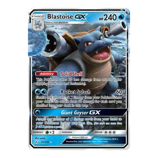 Blastoise GX (SM10) #35/214 Ultra Rare (Holofoil Lightly Played) SM - Unbroken Bonds Pokemon: 2019