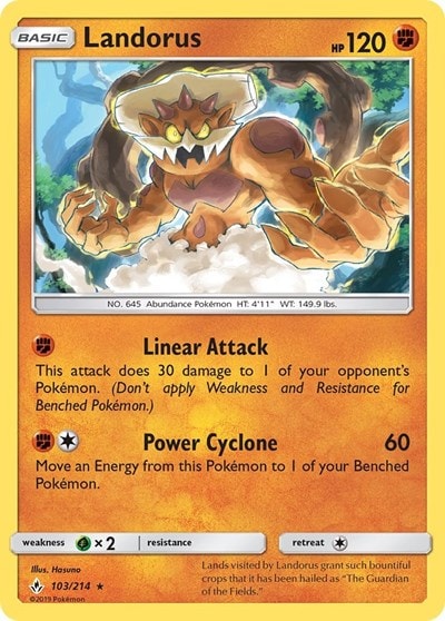 Landorus (SM10) #103/214 Holo Rare (Holofoil Near Mint) SM - Unbroken Bonds Pokemon: 2019