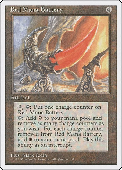 Red Mana Battery (4ED) #343 Rare (Lightly Played) Fourth Edition Magic: The Gathering: 1995