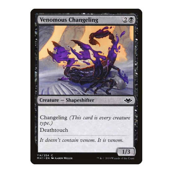 Venomous Changeling (MH1) #114 Common (Lightly Played) Modern Horizons Magic: The Gathering: 2019