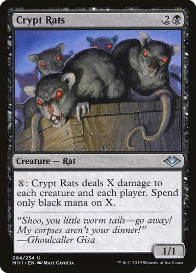 Crypt Rats (MH1) #84 Uncommon (Lightly Played) Modern Horizons Magic: The Gathering: 2019
