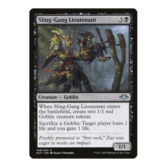 Sling Gang Lieutenant (MH1) #108 Uncommon (Lightly Played) Modern Horizons Magic: The Gathering: 2019