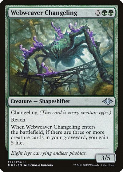 Webweaver Changeling (MH1) #192 Uncommon (Lightly Played) Modern Horizons Magic: The Gathering: 2019
