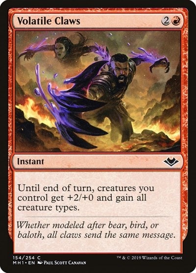 Volatile Claws (MH1) #154 Common (Lightly Played) Modern Horizons Magic: The Gathering: 2019