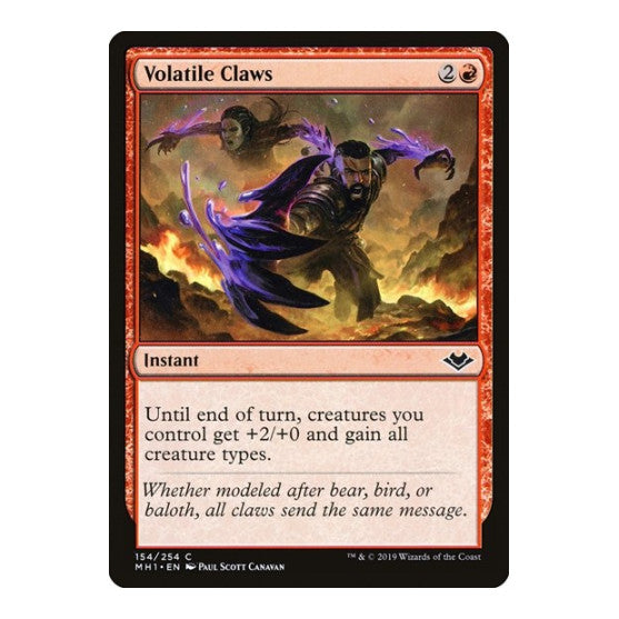 Volatile Claws (MH1) #154 Common (Lightly Played) Modern Horizons Magic: The Gathering: 2019