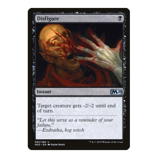 Disfigure (M20) #95 Uncommon (Lightly Played) Core Set 2020 Magic: The Gathering: 2019