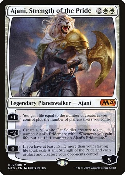 Ajani Strength of the Pride (M20) #2 Mythic Rare (Lightly Played) Core Set 2020 Magic: The Gathering: 2019