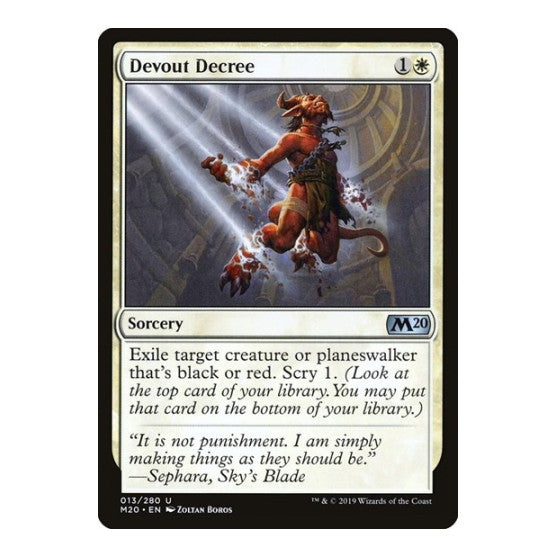 Devout Decree (M20) #13 Uncommon (Moderately Played) Core Set 2020 Magic: The Gathering: 2019