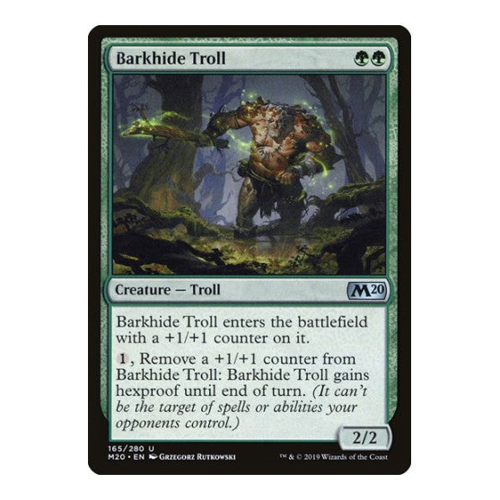 Barkhide Troll (M20) #165 Uncommon (Lightly Played) Core Set 2020 Magic: The Gathering: 2019