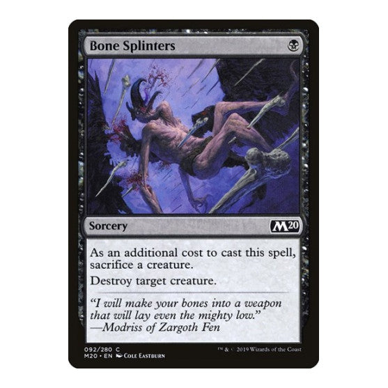 Bone Splinters (M20) #92 Common (Lightly Played) Core Set 2020 Magic: The Gathering: 2019