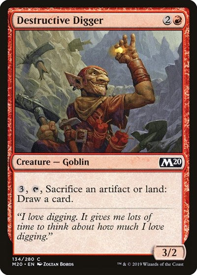 Destructive Digger (M20) #134 Common (Lightly Played) Core Set 2020 Magic: The Gathering: 2019