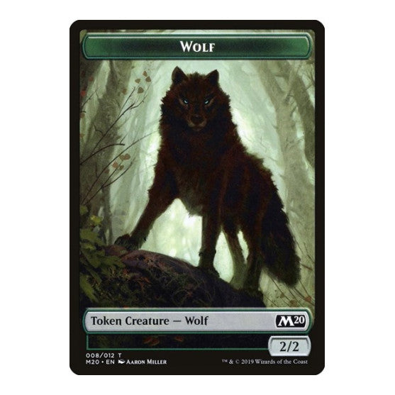 Wolf Token (M20) #8 T (Moderately Played) Core Set 2020 Magic: The Gathering: 2019