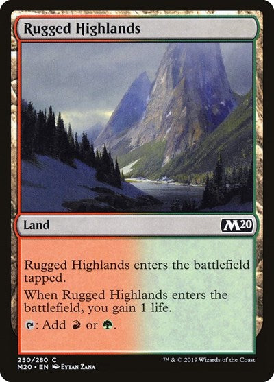 Rugged Highlands (M20) #250 Common (Lightly Played) Core Set 2020 Magic: The Gathering: 2019