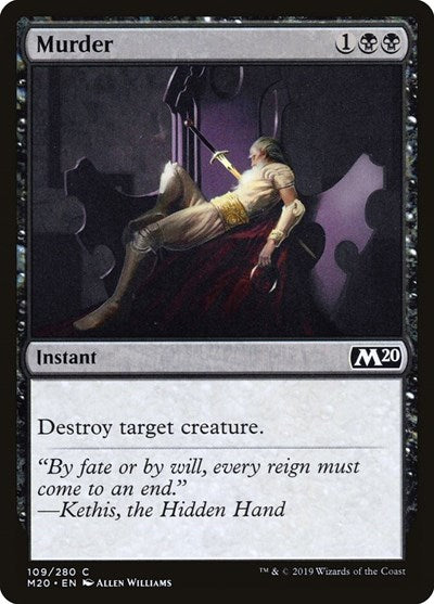 Murder (M20) #109 Common (Lightly Played) Core Set 2020 Magic: The Gathering: 2019