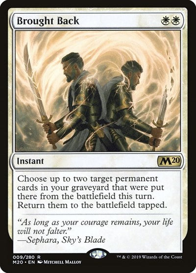 Brought Back (M20) #9 Rare Core Set 2020 Magic: The Gathering: 2019