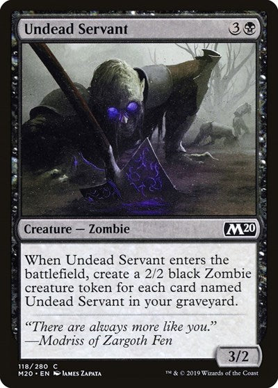 Undead Servant (M20) #118 Common (Foil Lightly Played) Core Set 2020 Magic: The Gathering: 2019