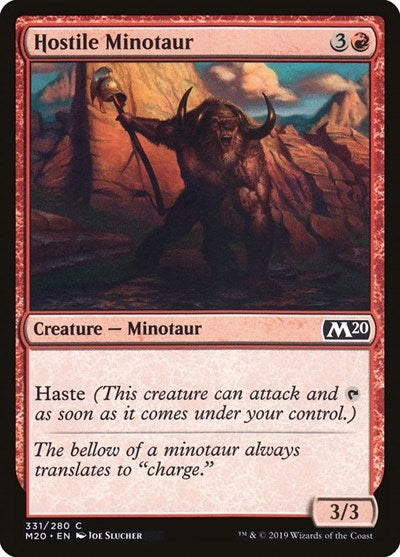Hostile Minotaur (M20) #331 Common (Lightly Played) Core Set 2020 Magic: 2019