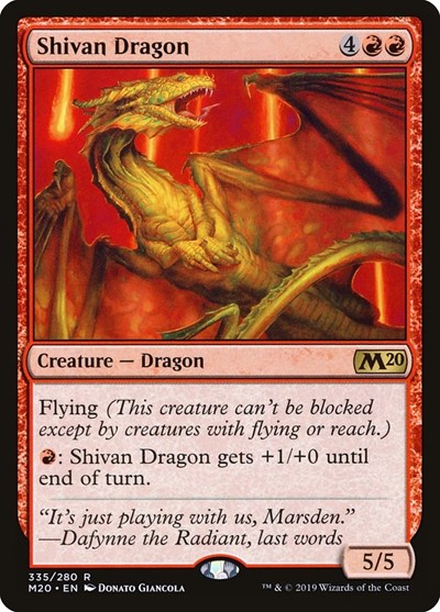 Shivan Dragon (M20) #335 Rare (Lightly Played) Core Set 2020 Magic: The Gathering: 2019