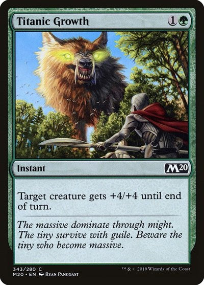 Titanic Growth (M20) #343 Common (Moderately Played) Core Set 2020 Magic: The Gathering: 2019