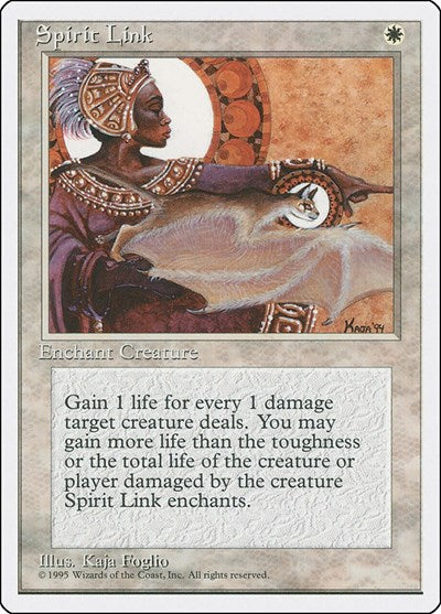 Spirit Link (4ED) #51 Uncommon (Heavily Played) Fourth Edition Magic: The Gathering: 1995