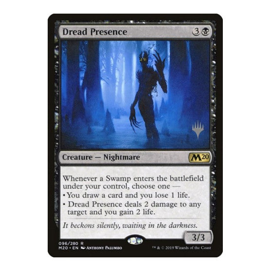 Dread Presence (PPM20) #96 Rare (Foil Lightly Played) Promo Pack: Core Set 2020 Magic: The Gathering: 2019