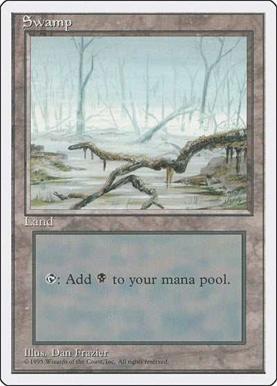 Swamp A (4ED) #370 Land (Lightly Played) Fourth Edition Magic: The Gathering: 1995