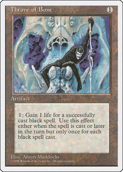 Throne of Bone (4ED) #353 Uncommon (Heavily Played) Fourth Edition Magic: 1995