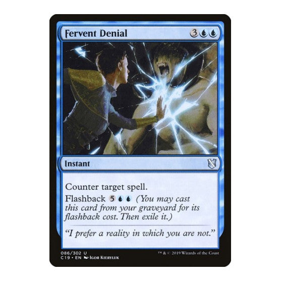 Fervent Denial (C19) #86 Uncommon (Lightly Played) Commander 2019 Magic: The Gathering: 2019