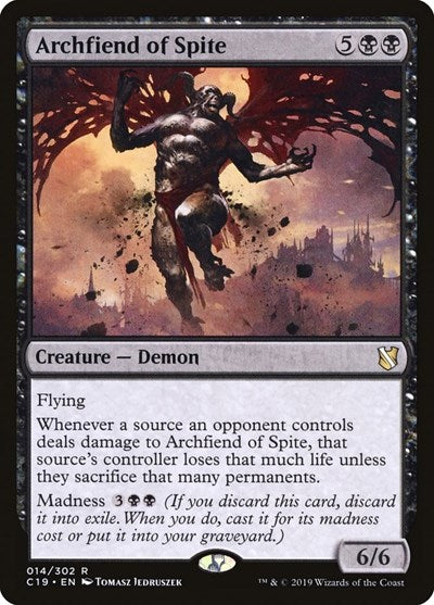 Archfiend of Spite (C19) #14 Rare (Near Mint) Commander 2019 Magic: The Gathering: 2019