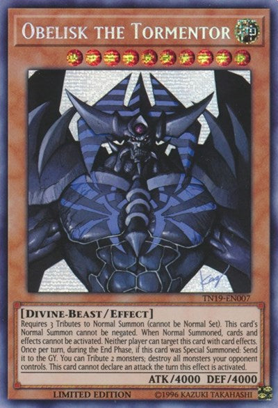 Obelisk the Tormentor (CT16) #TN19-EN007 Prismatic Secret Rare (Limited Near Mint) 2019 Gold Sarcophagus Tin YuGiOh: 2019