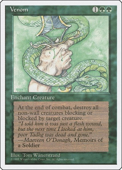 Venom (4ED) #280 Common (Heavily Played) Fourth Edition Magic: The Gathering: 1995