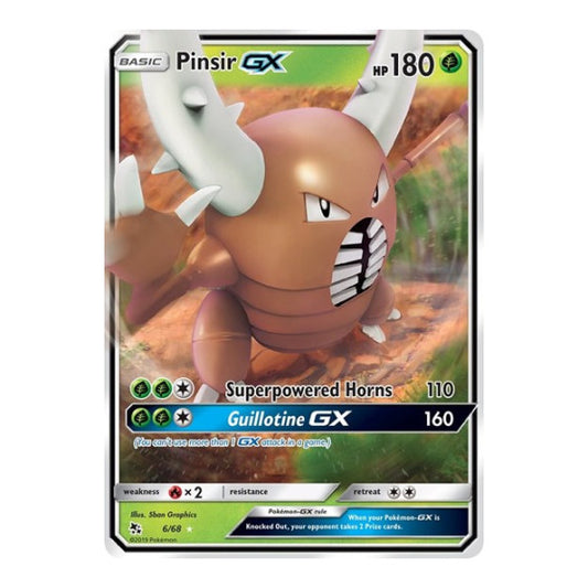 Pinsir GX (HIF) #6/68 Ultra Rare (Holofoil Near Mint) Hidden Fates Pokemon: 2019