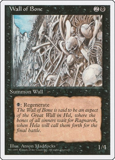 Wall of Bone (4ED) #168 Uncommon Fourth Edition Magic: 1995