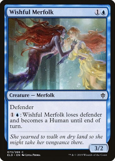 2019 Magic: Throne of Eldraine (ELD) - Wishful Merfolk (#73, Common)