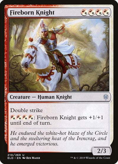 Fireborn Knight (ELD) #210 Uncommon (Lightly Played) Throne of Eldraine Magic: 2019