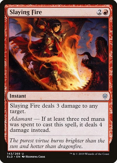 Slaying Fire (ELD) #143 Uncommon (Lightly Played) Throne of Eldraine Magic: The Gathering: 2019